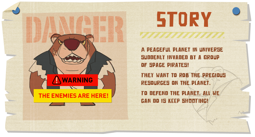 Original Planet Defender illustrated story poster